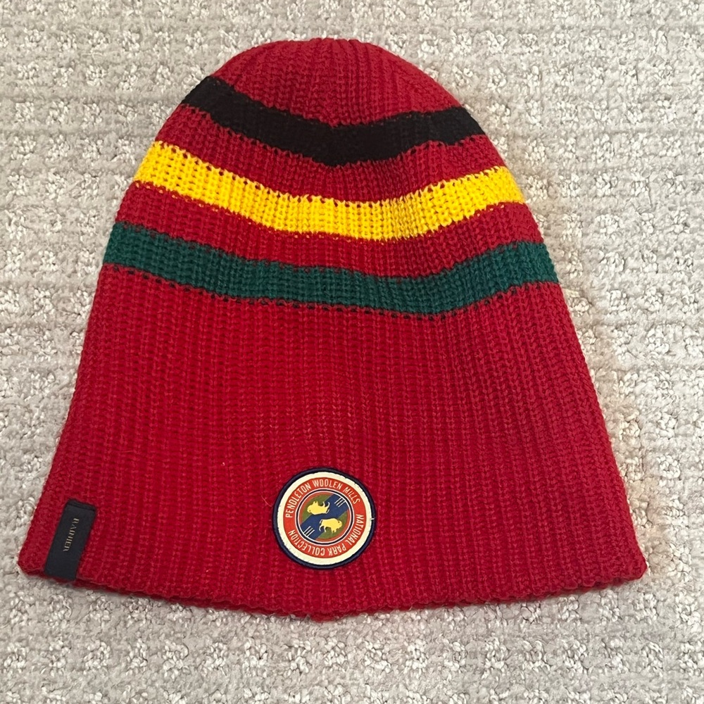 Pendleton Colorful Striped Reversible Winter Bean… - image 1